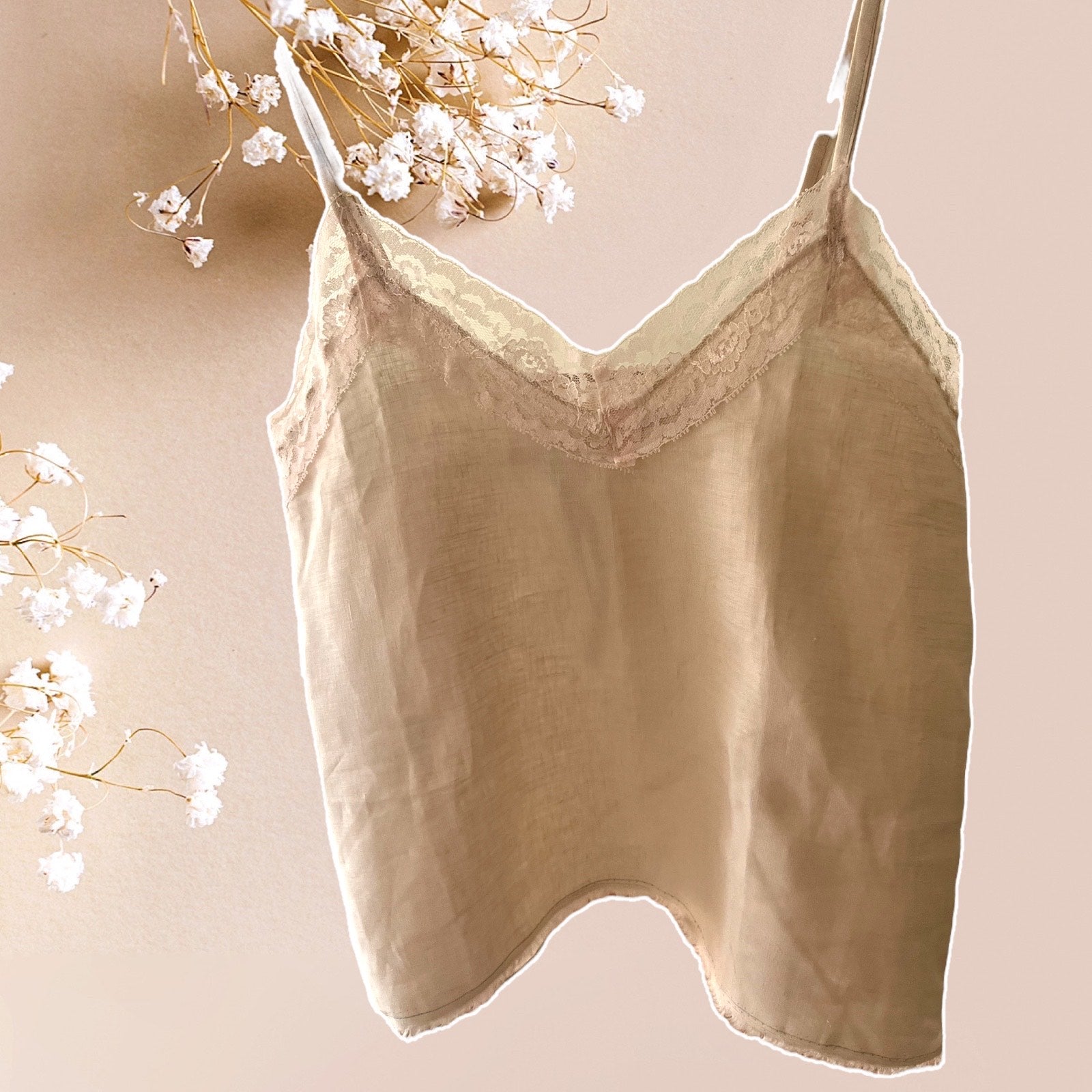 Lace Trim Neutral Cami