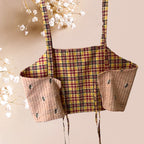 Bee & Plaid Reversible Crop