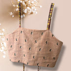 Bee & Plaid Reversible Crop